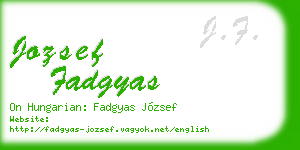 jozsef fadgyas business card