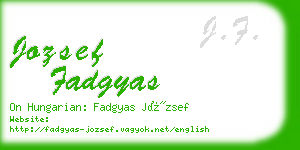 jozsef fadgyas business card